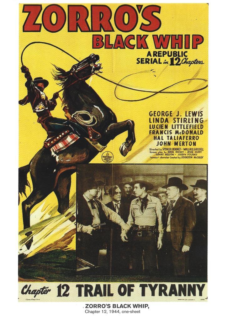 Poster DIN 4 numero 1049: Zorro's Black Whip, chapter 12, 1944: Trail of Tyranny: George J.Lewis