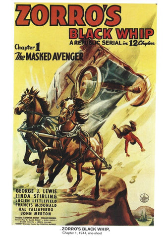 Poster DIN 4 numero 1050: Zorro's Black Whip, chatper 1, 1944: The Masked Avenger: George J.Lewis