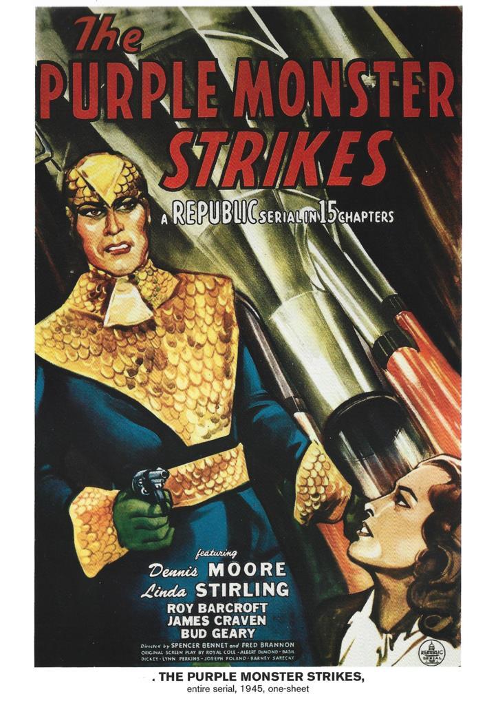 Poster DIN 4 numero 1119: The Purple Monster Strikes, entire seria, 1945: Dennis Moore