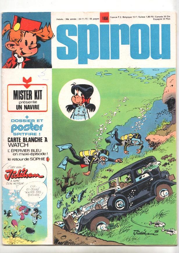 Revista Spirou num 1858: 22/11/73 - NO INCLUYE SUPLEMENTO/POSTER DE LAS PAGINAS CENTRALES