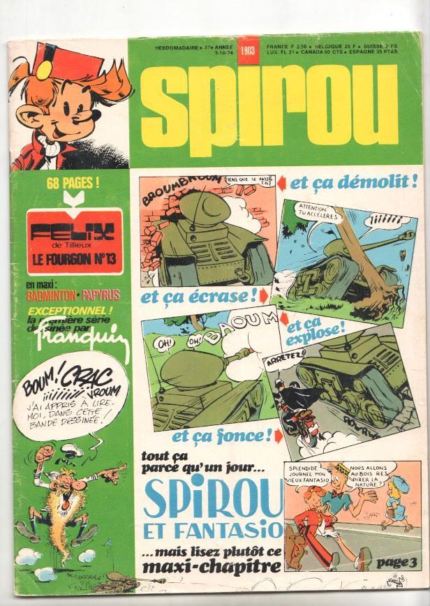 Revista Spirou num 1903: 3/10/74 - Felix de Tillieux le fourgon num 13