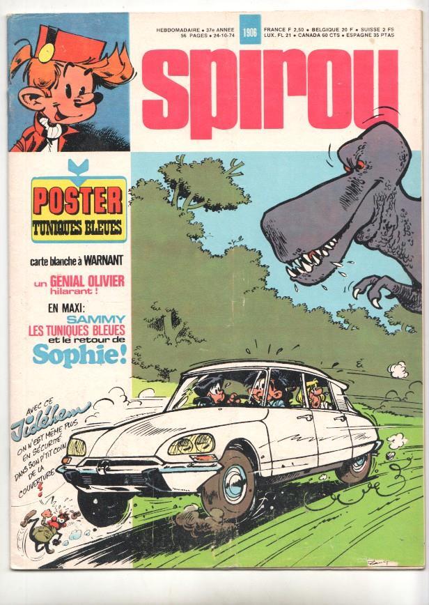 Revista Spirou num 1906: 24/10/74 - Poster Tuniques Bleues
