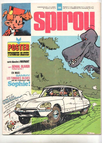 Revista Spirou num 1906: 24/10/74 - Poster Tuniques Bleues