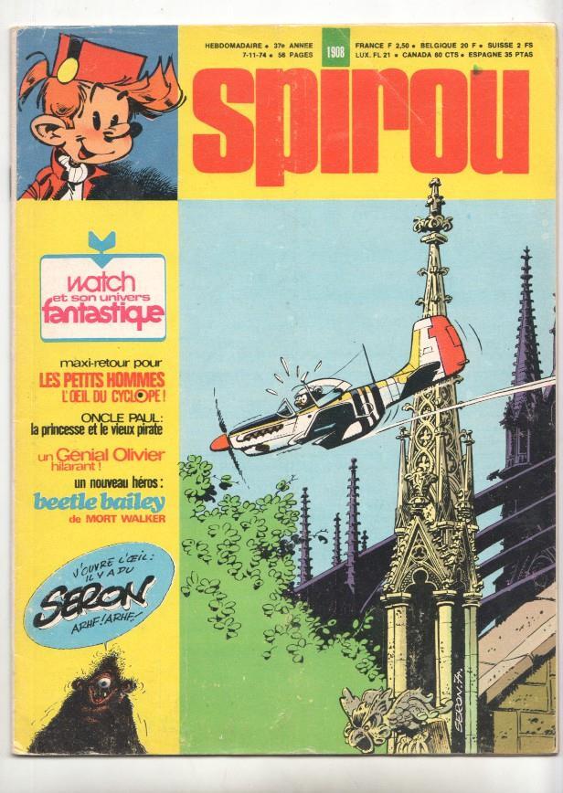 Revista Spirou num 1908: 7/11/74 - FALTA EL SUPLEMENTO DE LAS PÁGINAS CENTRALES