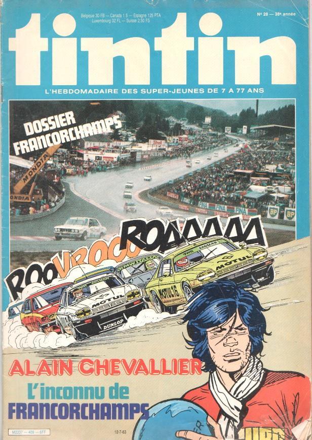 Revista Tintin num 28, año 38, 12-7-83: Alain Chevaller - L'inconnu de Francorchamps