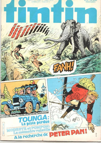 Revista Tintin num 29, año 38, 19-7-83: Tounga - la pista perdue
