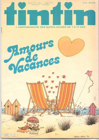Revista Tintin num 34, año 38, 23/8/83: Amours de Vacances