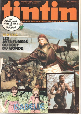 Revista Tintin num 21, año 38, 24/5/83: Cinema les aventuriers du bout du monde