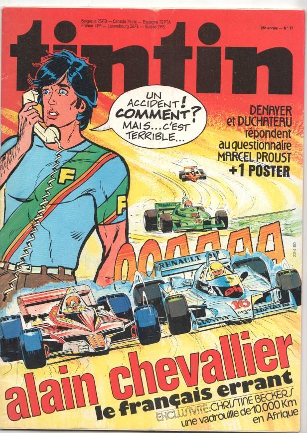 Revista Tintin num 17, año 35, 22/4/80: Poster Alain Chevallier