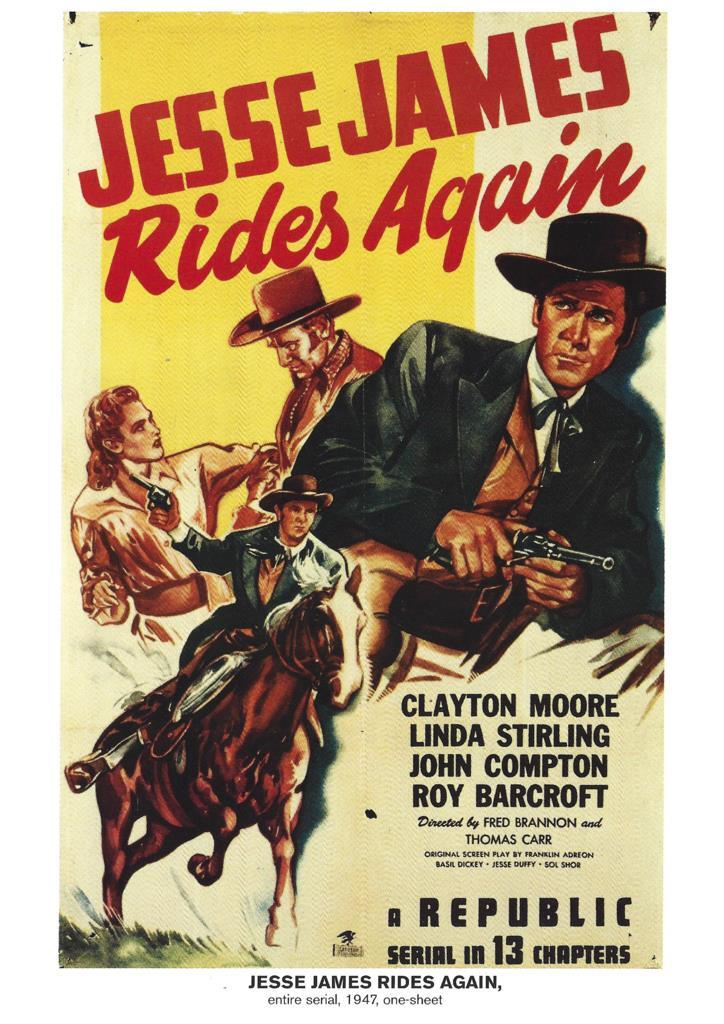 Poster DIN 4 numero 0962: Jesse James Rides Again, entire serial, 1947: Clayton Moore