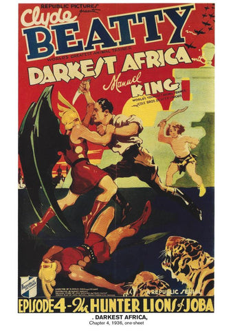 Poster DIN 4 numero 1133: Darkest Africa: The Hunter Lions of Joba: chapter 4, 1936: Manuel King