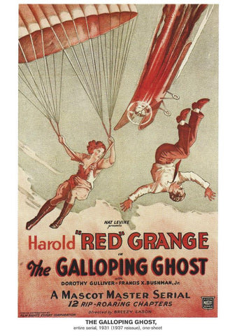 Poster DIN 4 numero 1147: The Galloping Ghost: entire serial, 1931 (1937 reissue): Harold Red Grange 