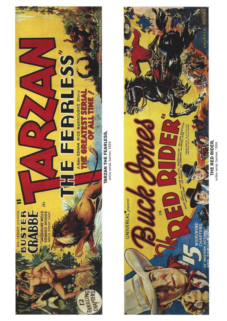 Poster DIN 4 numero 1156: Tarzan The Fearles, entire seria Banner 1933 y The Red Rider, entire serial banner 1934