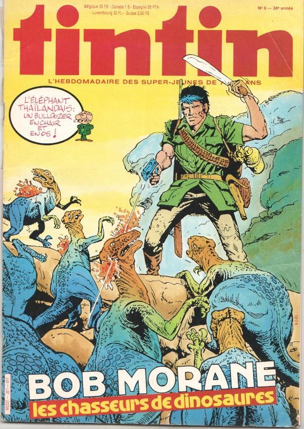 Revista Tintin num 06, año 38, 8/2/83: Bob Moraine les chasseurs de dinosaures