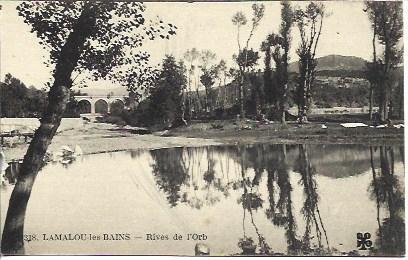 POSTAL A4563: Orilla del Orb en Lamalou les Bains