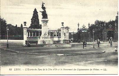 POSTAL A4577: Entrada del Parque de la Tete d'Or en Lyon