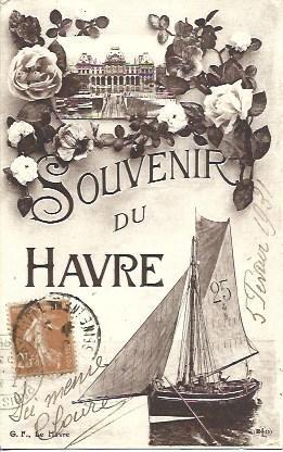 POSTAL A4552: Souvenir de Havre