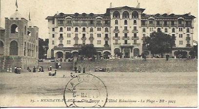 POSTAL A4555: Hotel Eskualduna en Hendaye