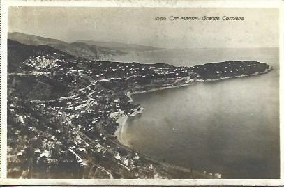 POSTAL A4489: Vista aerea de la Corniche de Cap Martin, Francia