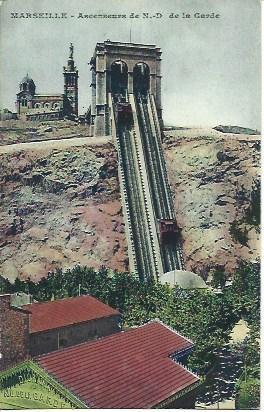 POSTAL A4623: Ascensores de la Garde en Marsella