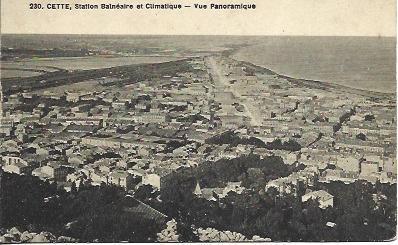 POSTAL A4521: Panoramica del balneario de Cette