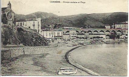 POSTAL A4511: Playa de Cerbere, Francia