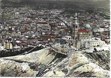 POSTAL A4778: Vista aerea de Notre Dame de la Garde y Funicular de Marsella