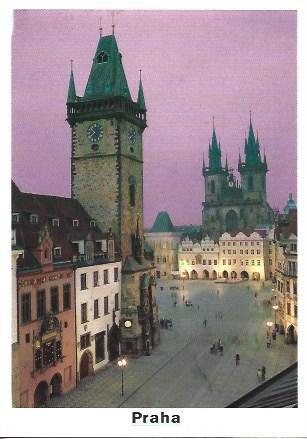 POSTAL A4687: Detalle de la Plaza de la Vieja Ciudad en Praga