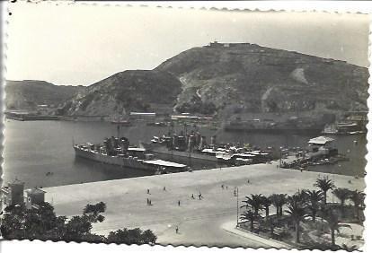 POSTAL A4196: Vista del puerto de Cartagena