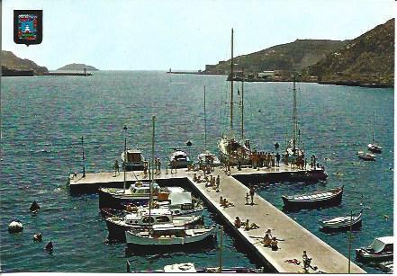 POSTAL A4174: Puerto con los dos faros de Cartagena