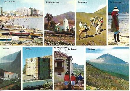 POSTAL A4165: Vistas de las diferentes islas de Canarias