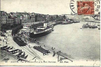 POSTAL A4407: Puerto de Dieppe