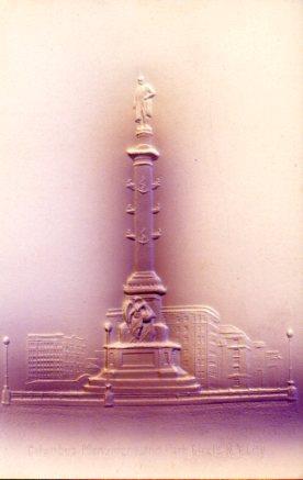 POSTAL PV06626: Columbus Monument and Park Circle, New York City. Postal con relieve