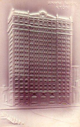 POSTAL PV06627: White Hall, New York City. Postal con relieve