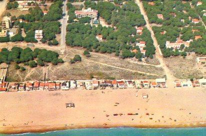 POSTAL PV06695: Vista aerea parcial de la playa de Castelldefels