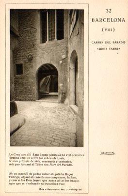 POSTAL PV06566: Barcelona, Carrer del Paradis. Publicidad jarabe de fosfato Casadesus (ver descripcion)