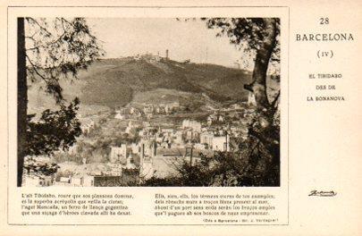 POSTAL PV06562: Vista del Tibidabo desde La Bonanova en Barcelona. Publicidad jarabe de fosfato Casadesus (ver descripcion)
