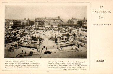 POSTAL PV06561: Barcelona, Plaça Catalunya. Publicidad jarabe de fosfato Casadesus (ver descripcion)