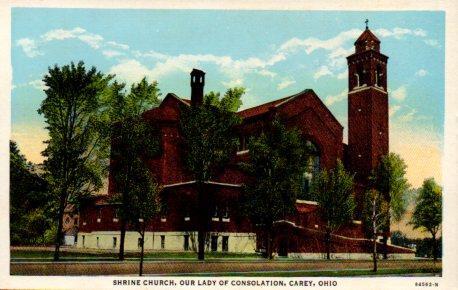POSTAL PV06908: Shrine Church, our lady of Consolation, Carey, Ohio