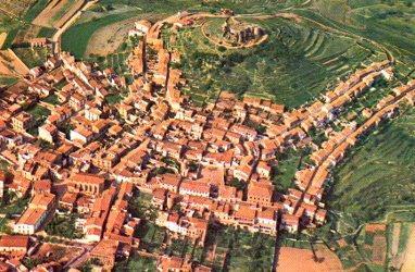 POSTAL PV06742: Bagur vista aerea del castillo y pueblo