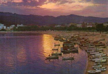 POSTAL PV06748: Atardecer en la playa de San Feliu de Guixols