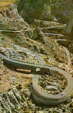 POSTAL PV06833: Detalle carretera de La Calobra en Mallorca vista aerea