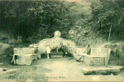 POSTAL PV06109: Font del Sider niñas bebiendo agua en Sant Hilari Sacalm