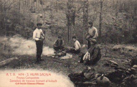 POSTAL PV06178: Serradors de travesas a Sant Hilari Sacalm. Col-lecio Ximeno Planas