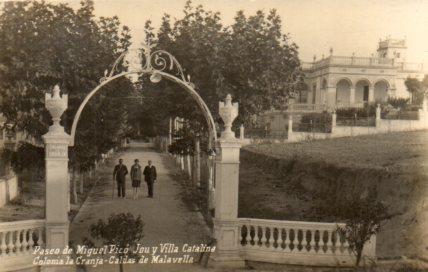 POSTAL PV06131: Paseo de Miguel Pico, Jou y Villa Catalina en Colonia La Granja, Caldas de Malavella