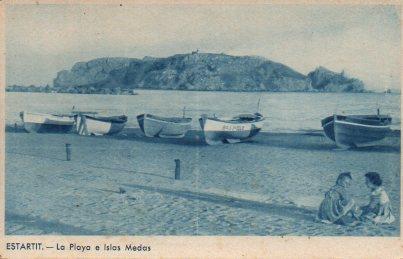 POSTAL PV06050: Vista de la playa e Islas Medas, Estartit
