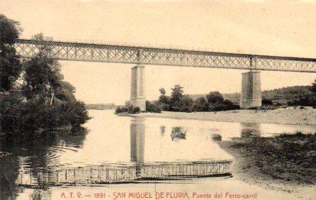 POSTAL PV06185: Puente del Ferrocarril en San Miguel de Fluvia. A.T.V. 1891