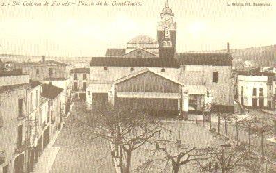 POSTAL PV05982: Plassa de la Constitucio en Sta. Coloma de Farnes (ver descripcion)