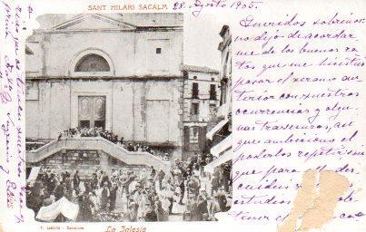 POSTAL PV06028: Vista de la iglesia de Sant Hilari Sacalm