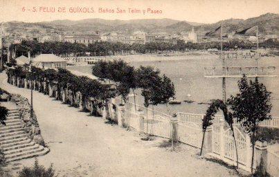 POSTAL PV06011: S. Feliu de Guixols, Baños San Telm y Paseo